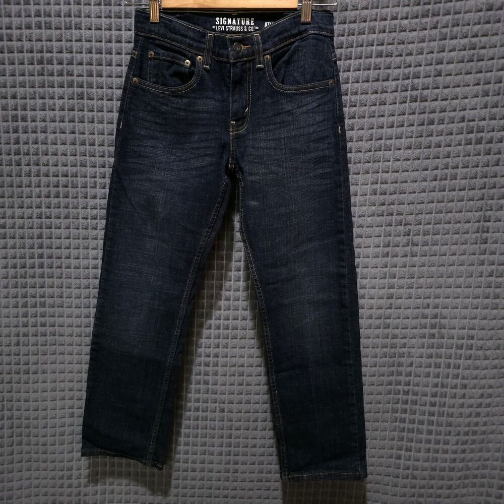 Levis Athletic Dark Wash Jeans 12Reg Teens Adjustable Waist Stretch Pants Dressy